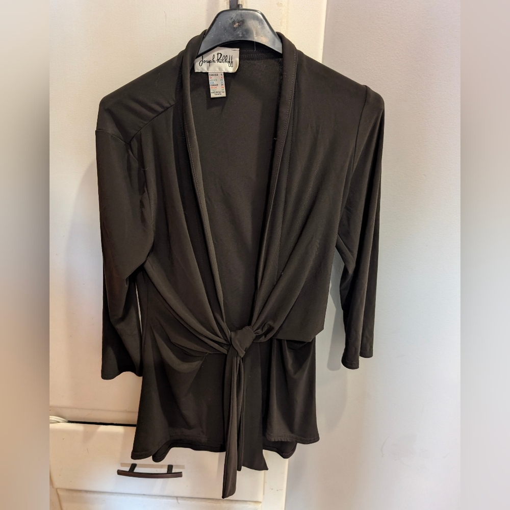 Joseph Ribkoff Brown Tie-Front Cardigan